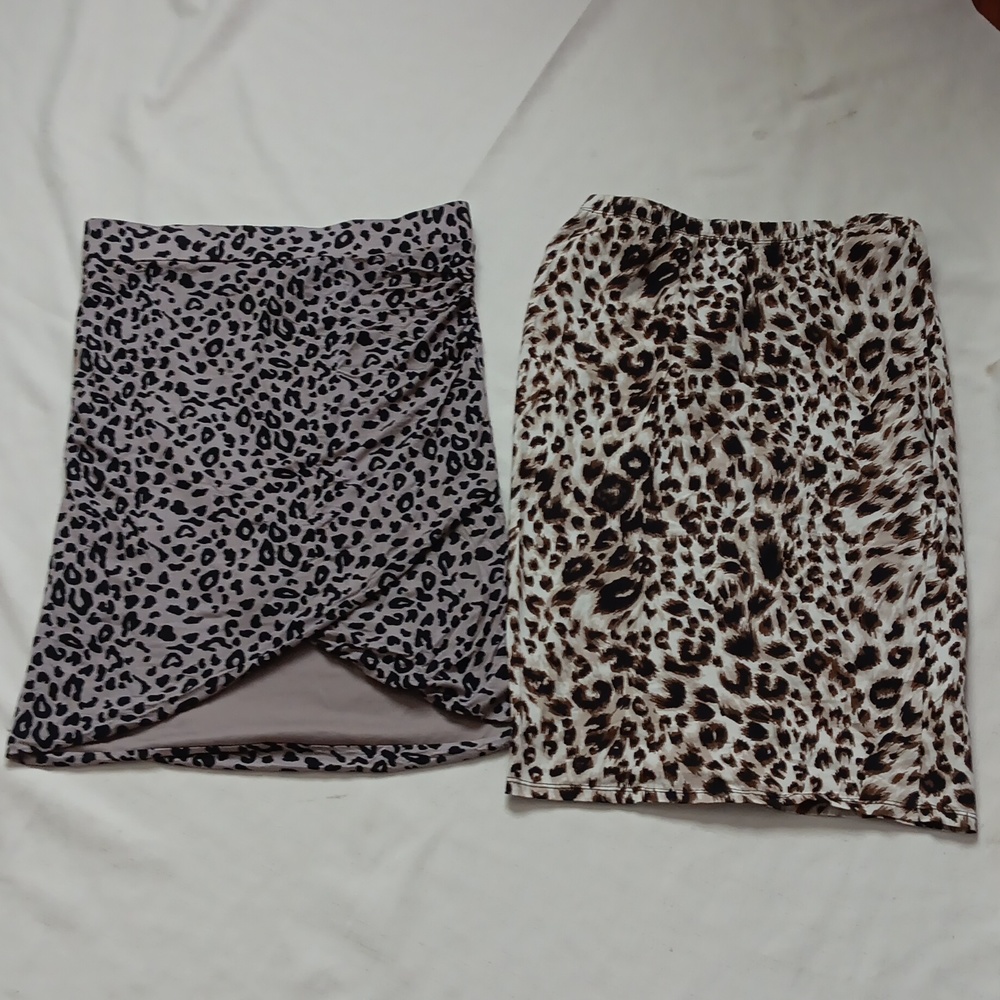 2 Leopard Print Skirts